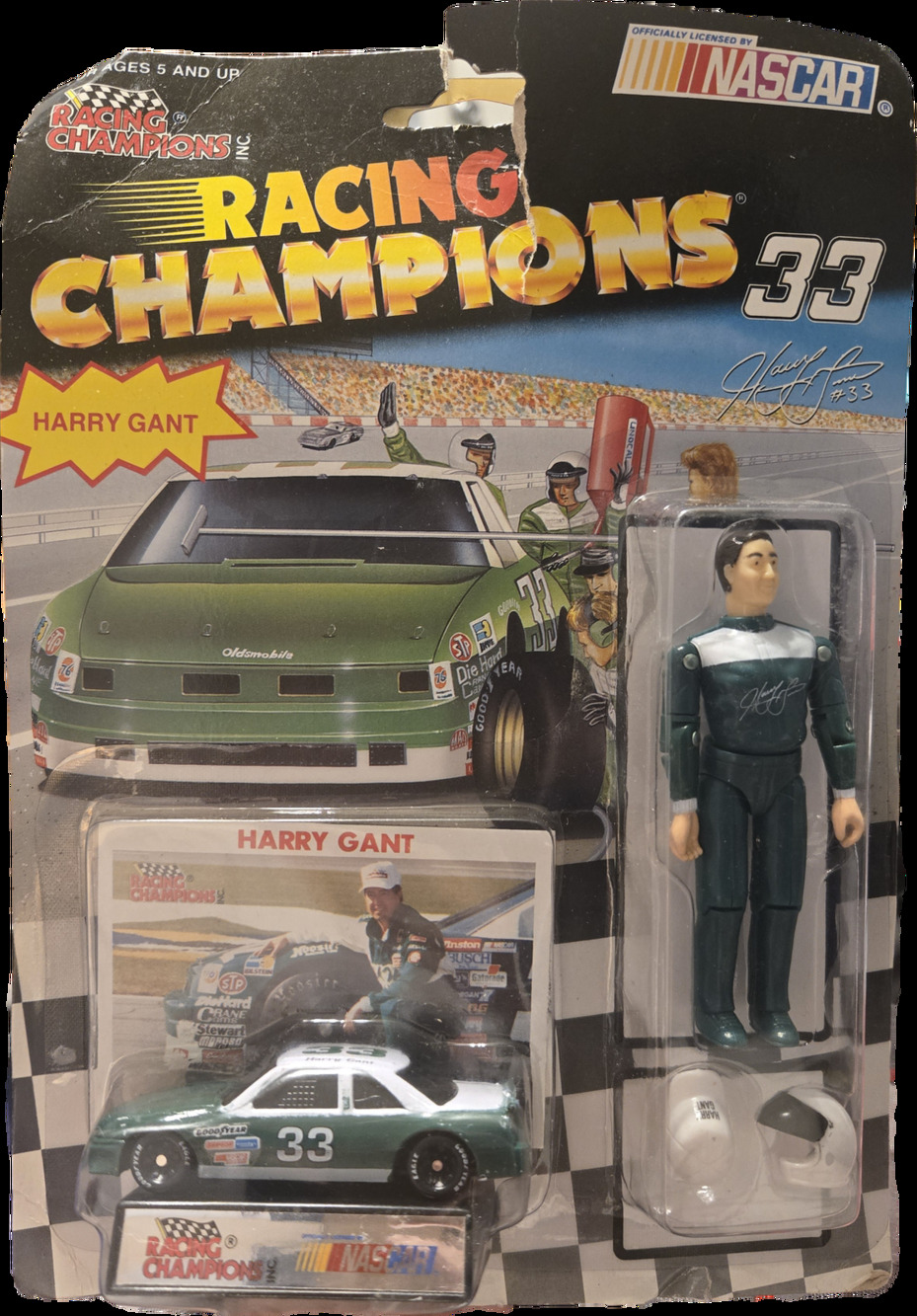 Harry Gant #33 Racing Champions Action Figure & Diecast Set Nascar
